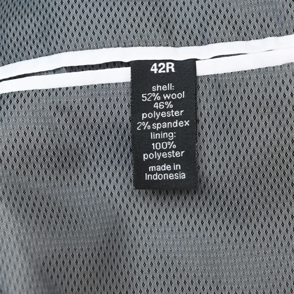 Bar III 42R 36x34 Gray Stretch Wool Slim Fit Mens Jacket Pants Suit